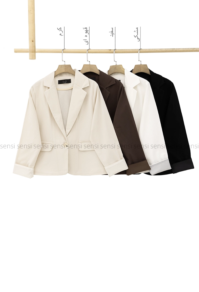 کراپ کت لینن رنگی کد1005298